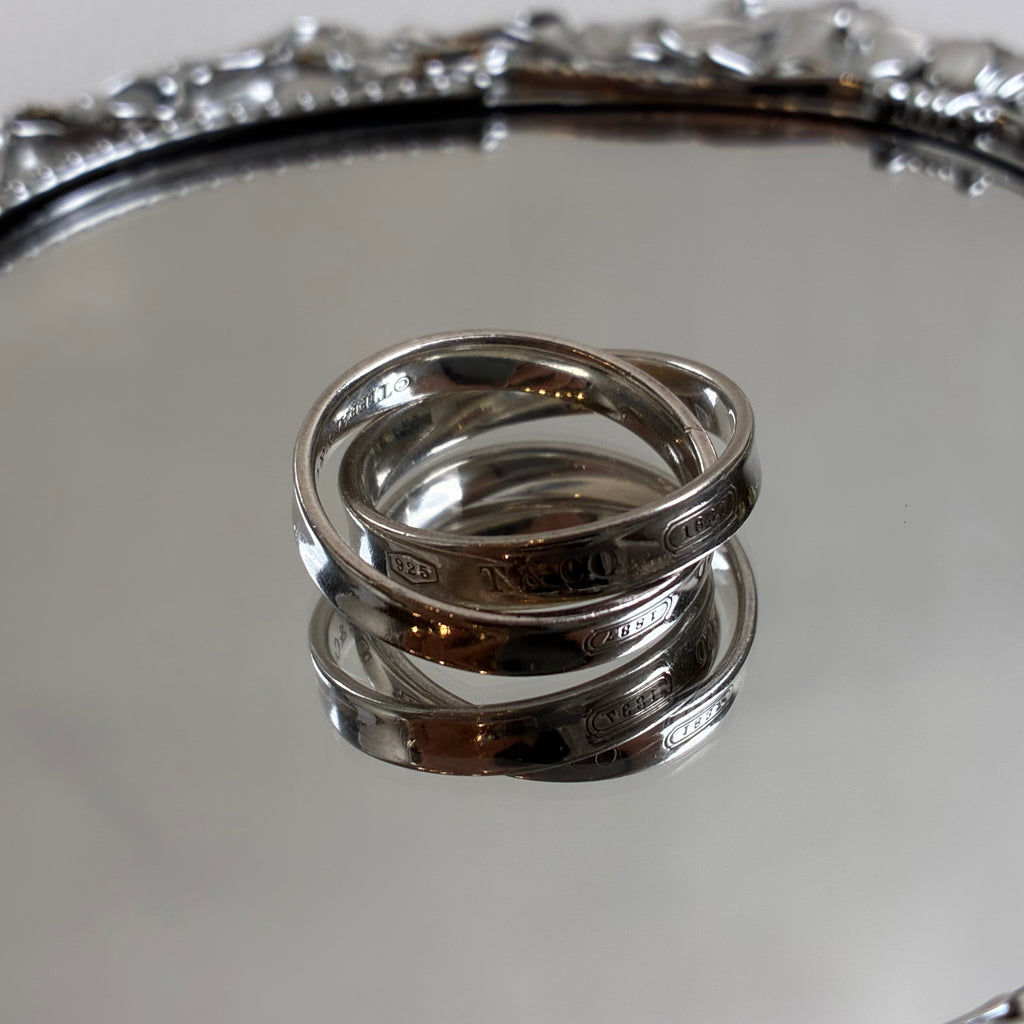 Tiffany & Co Silver Ring, Classic Round Design, Like New 99% Condition, Ring Size 13
