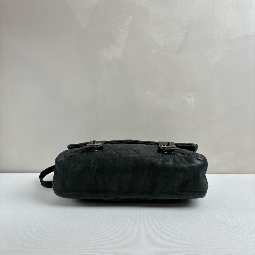 Chanel Grey Green Cambridge Messenger Bag Crossbody Bag 14 Open with Card 25×15 Medium Size Adjustable Shoulder Strap
