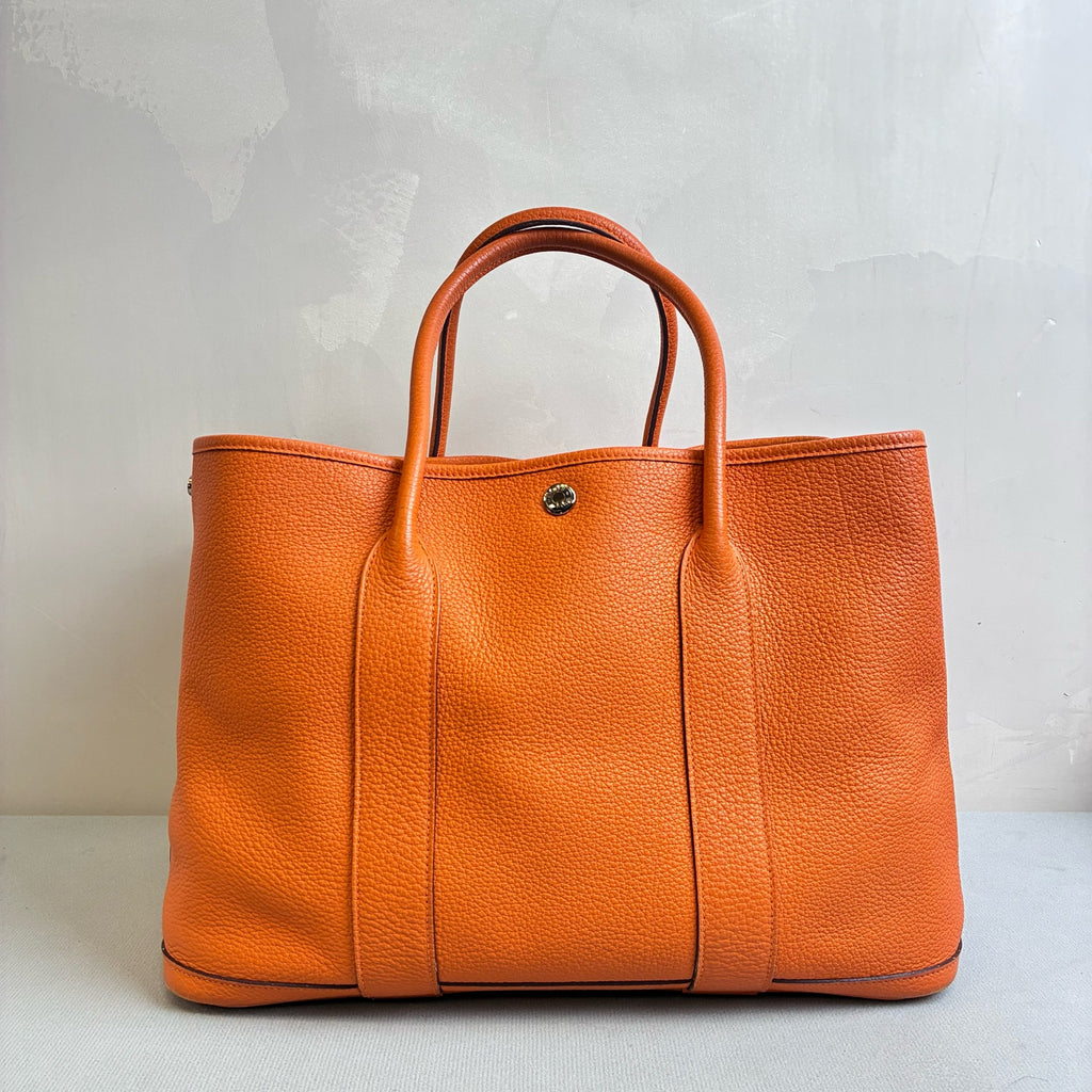 Hermès 99% New Garden Party 36 Orange with Silver Hardware