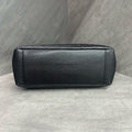 Chanel Black and Silver Grainy Calfskin GST Chain Tote Shoulder Bag 16 Open Spacious Shape Clean Interior