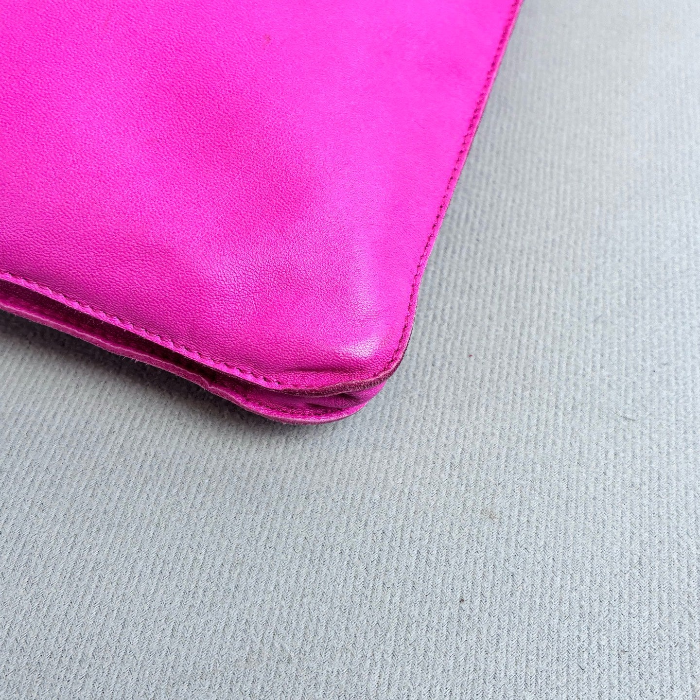 HERMES 98% New Frame O Engraving Full Leather Barbie Pink Single Shoulder Crossbody Bag Lambskin Size 19*22