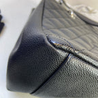 Chanel Black Silver Litchi Leather GST Chain Shoulder Bag Size 32.5*24  13-opening