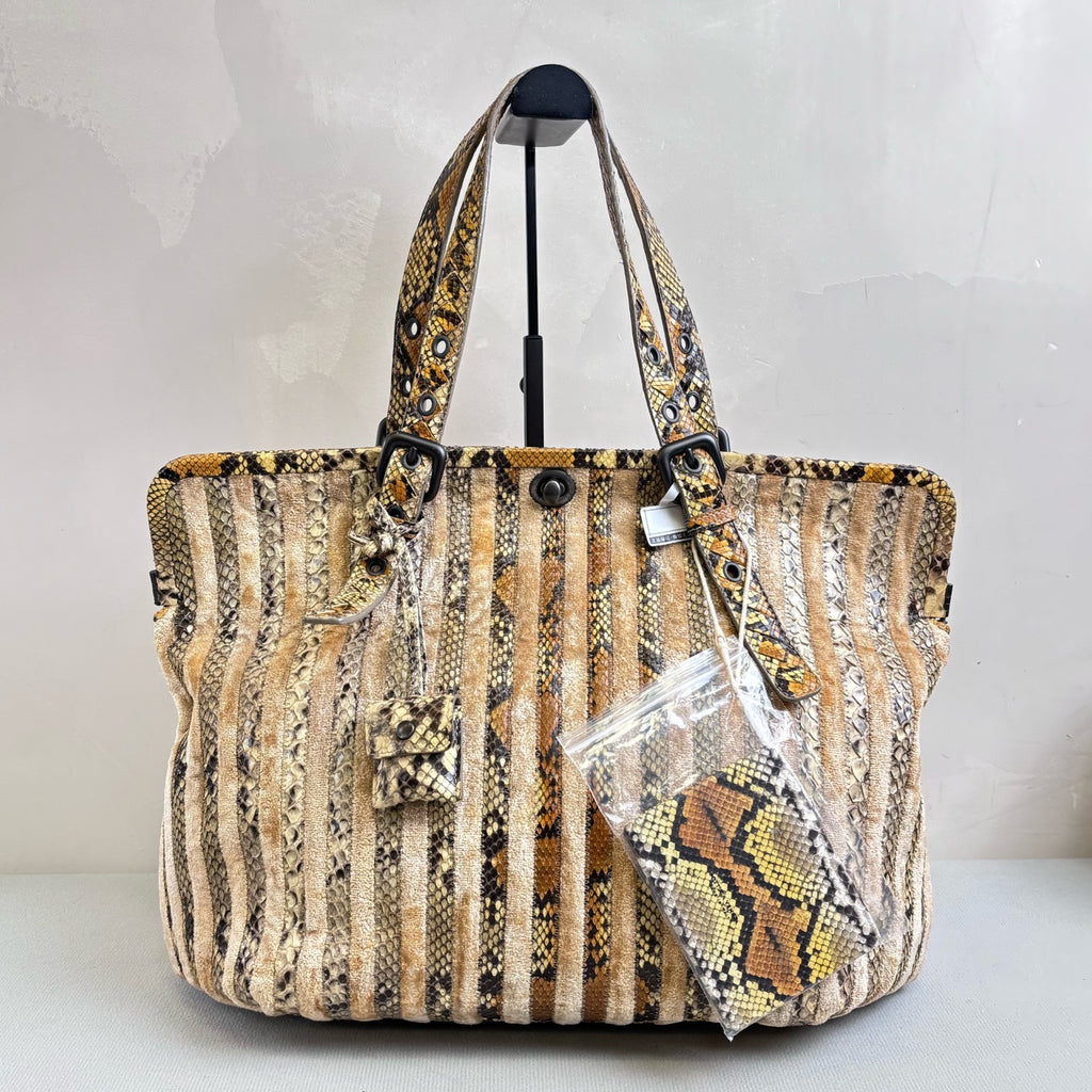 bv/Botega Veneta 99% New Serpentine Tote Bag Melange Color Size 39*26