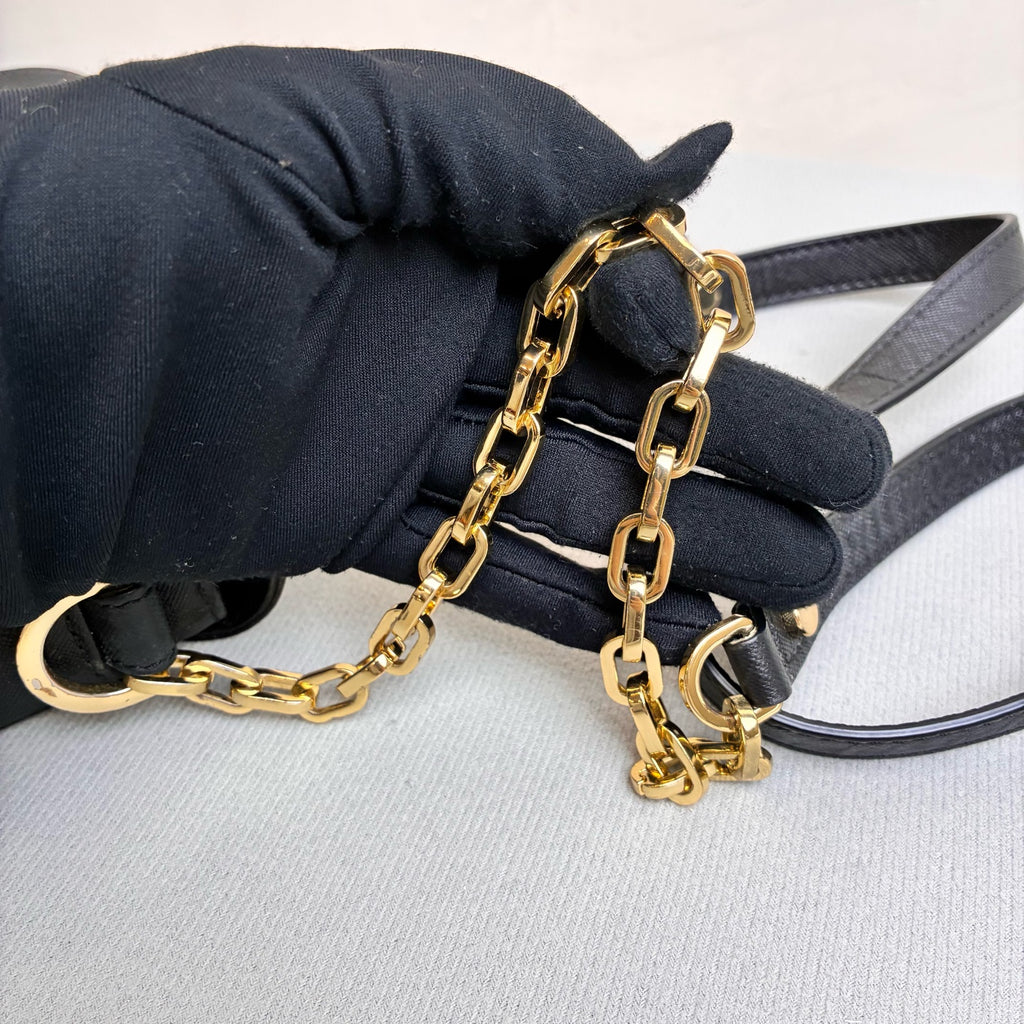 TORY BURCH Chain Bag Black Leather Material