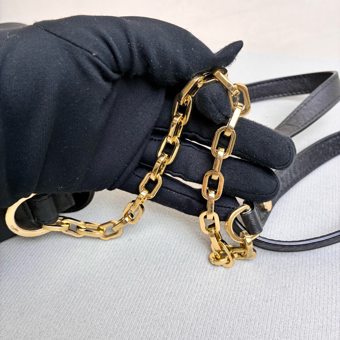 TORY BURCH Chain Bag Black Leather Material