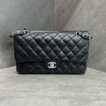 Chanel CF Medium Black Silver Lambskin Chain Bag, 15 Series