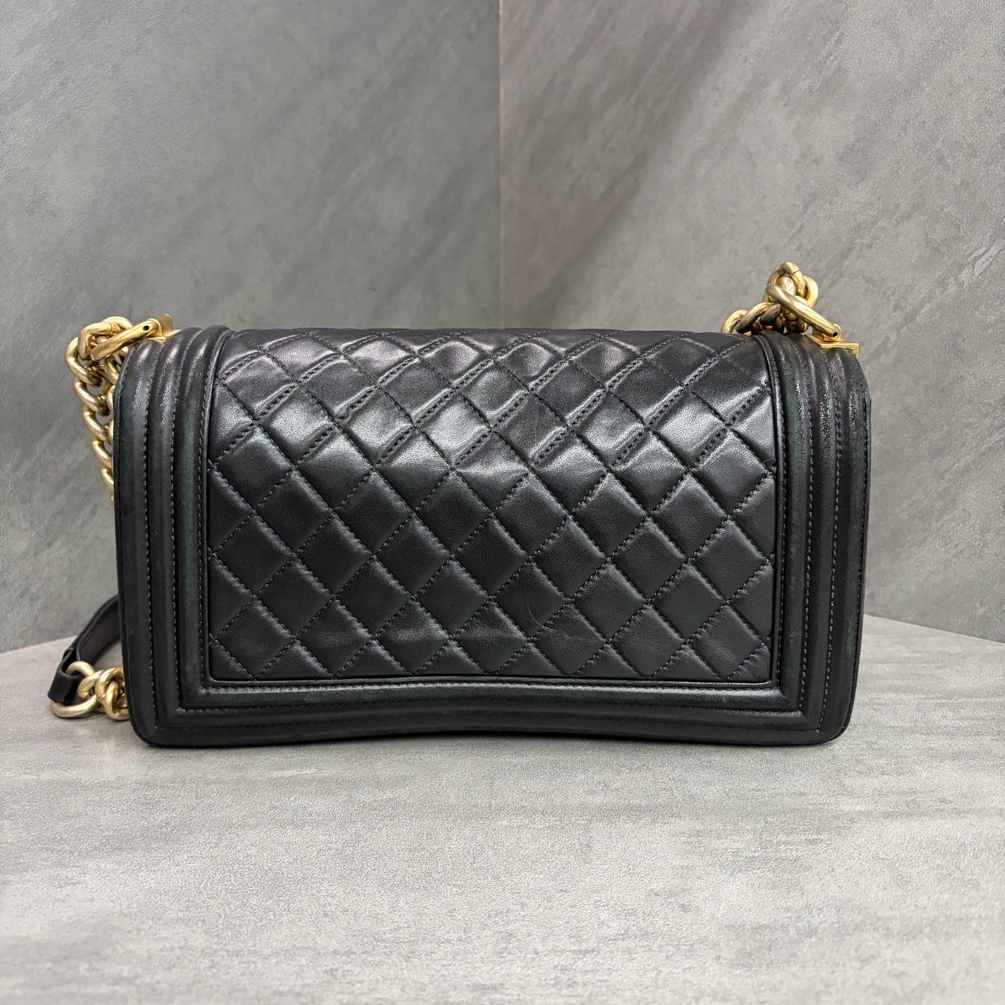 Chanel Leboy Medium, Black and Gold Lambskin, 21 Series, Structured Shape, Clean Interior, In Stock