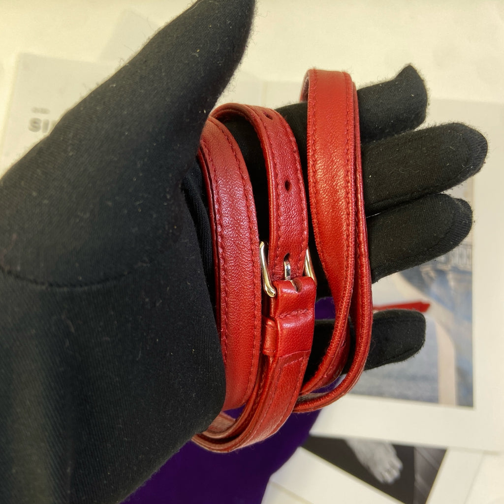 Miu Miu Color-Block Shoulder Bag 97% New Size: 29×25 Purple and Red Suede Material