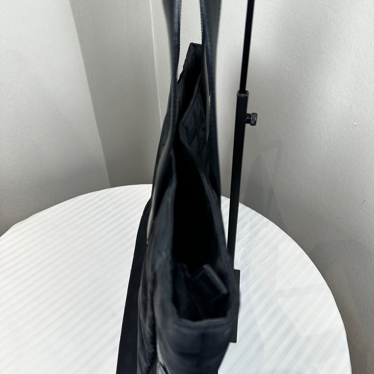 Chanel New Travel Line Ice Grid Black Nylon Shoulder Tote Bag