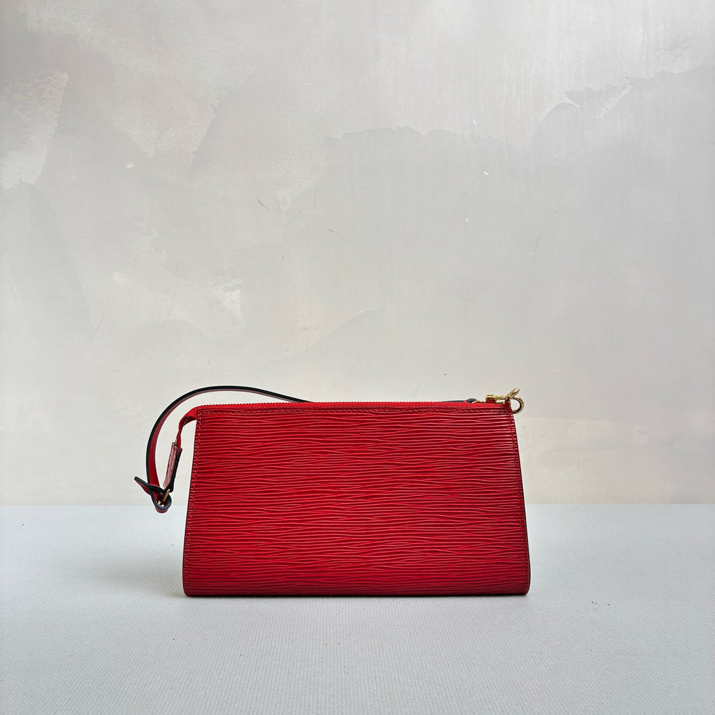 LV/Louis Vuitton Red Wave Pattern Mahjong Toiletry Bag 99% New Size: 21.5*12