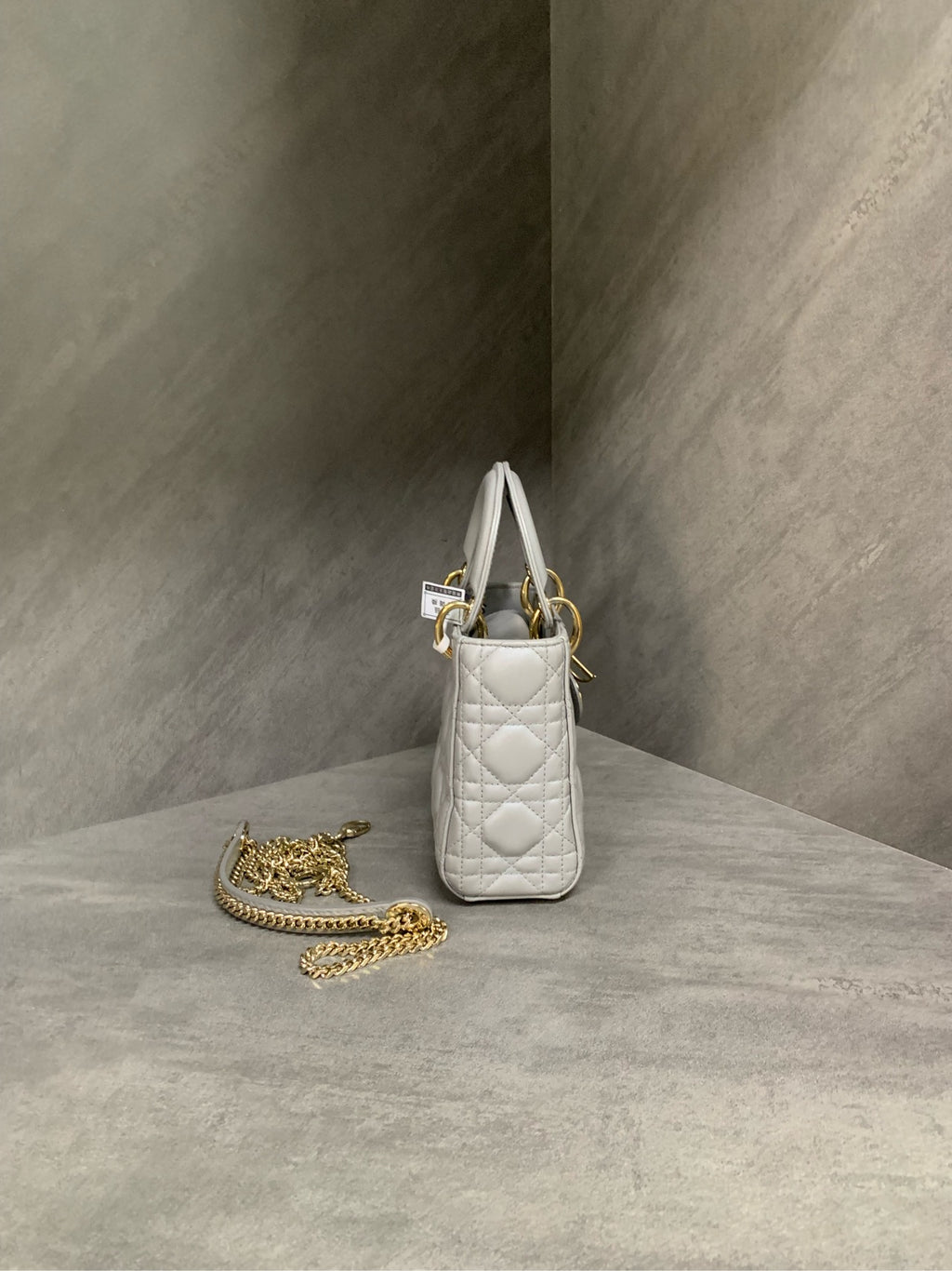 Dior Lady Dior Mini, Elephant Grey, 2022 serial number, good condition, in stock
