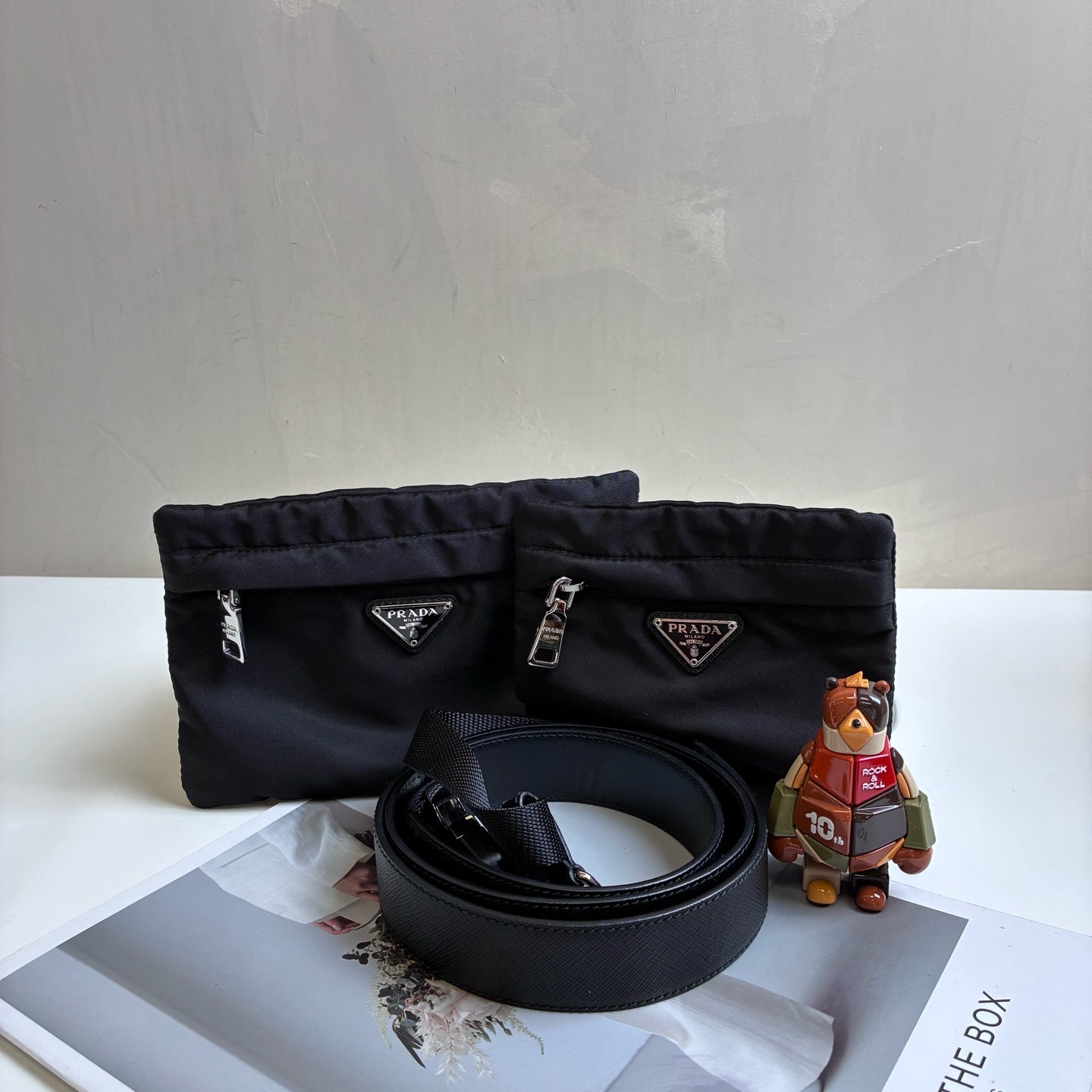 Prada Gemini Nylon Crossbody Bag Waist Bag 99% New Large Size 18.5*12 Small Size 14*12