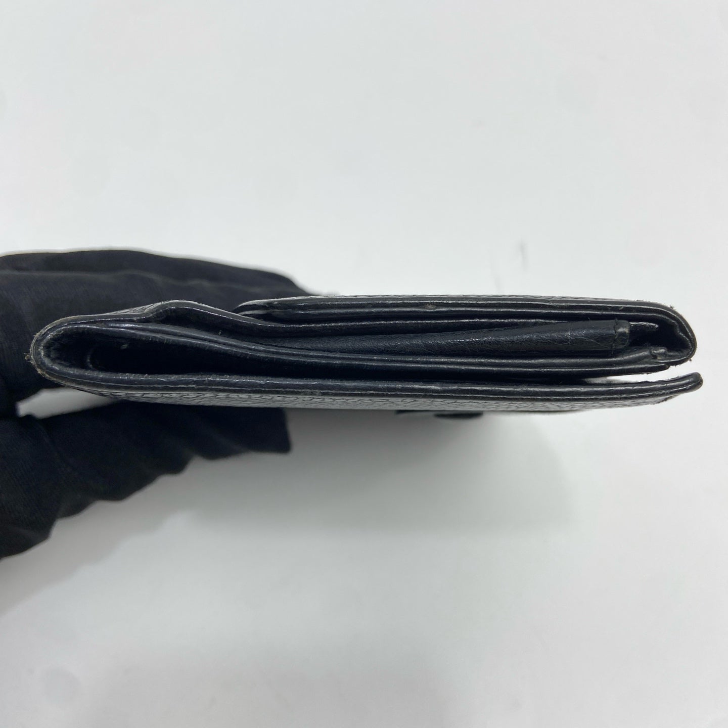 Chanel / Vintage Small Card Holder Wallet Black Litchi Grain Cowhide, Size 11×10cm, in excellent condition, logo clear.