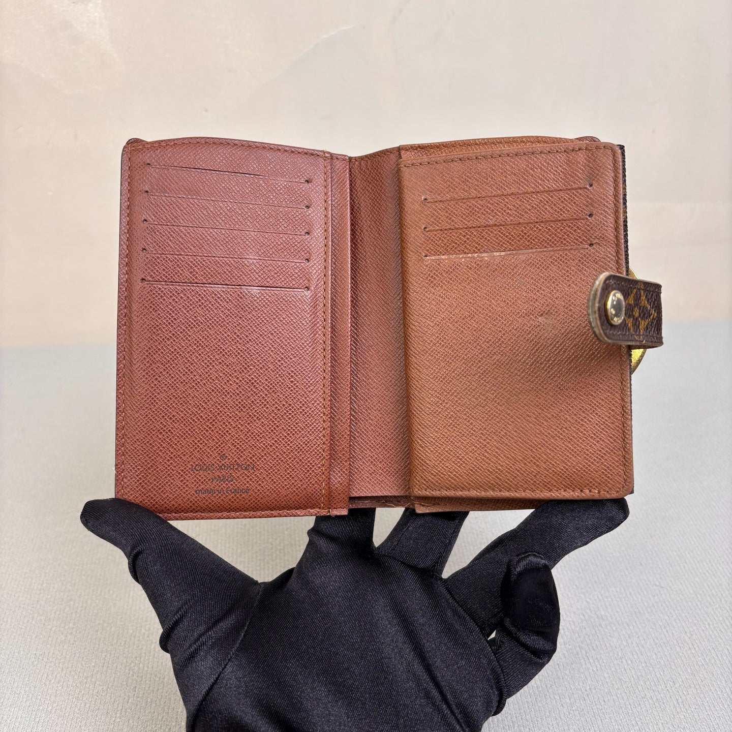 Louis Vuitton Monogram Viennois Double Fold Wallet Coated Canvas and Leather