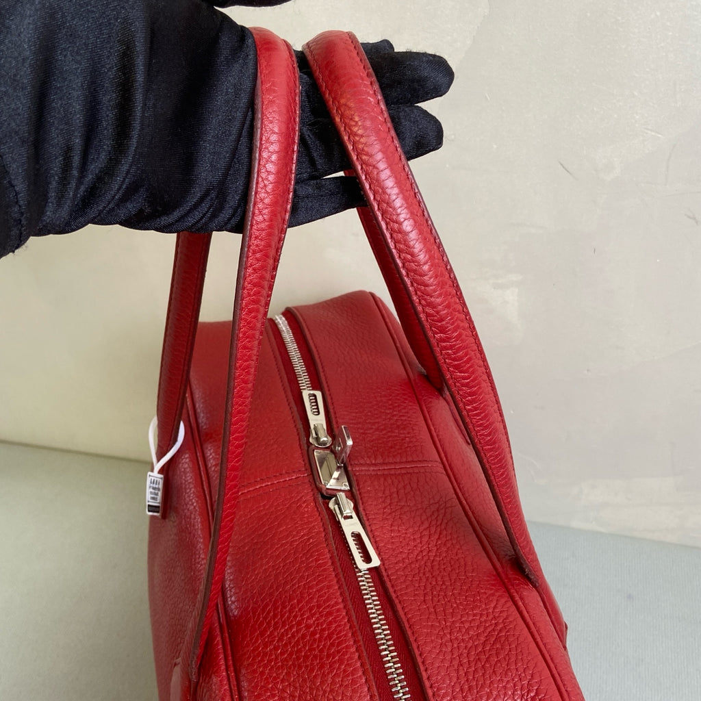 Hermès 98% New Frame R Engraved Victoria 35 Red Handbag Size 35*23