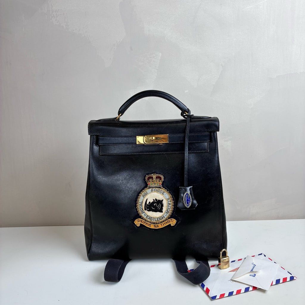 Hermes Kelly Ado Black and Gold Emblem Special Edition Crocodile Pendant