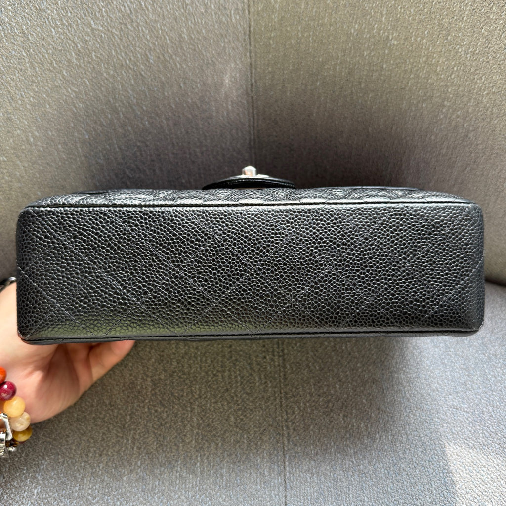 Chanel CF Small, Black and Silver Caviar Leather, Microchip Version