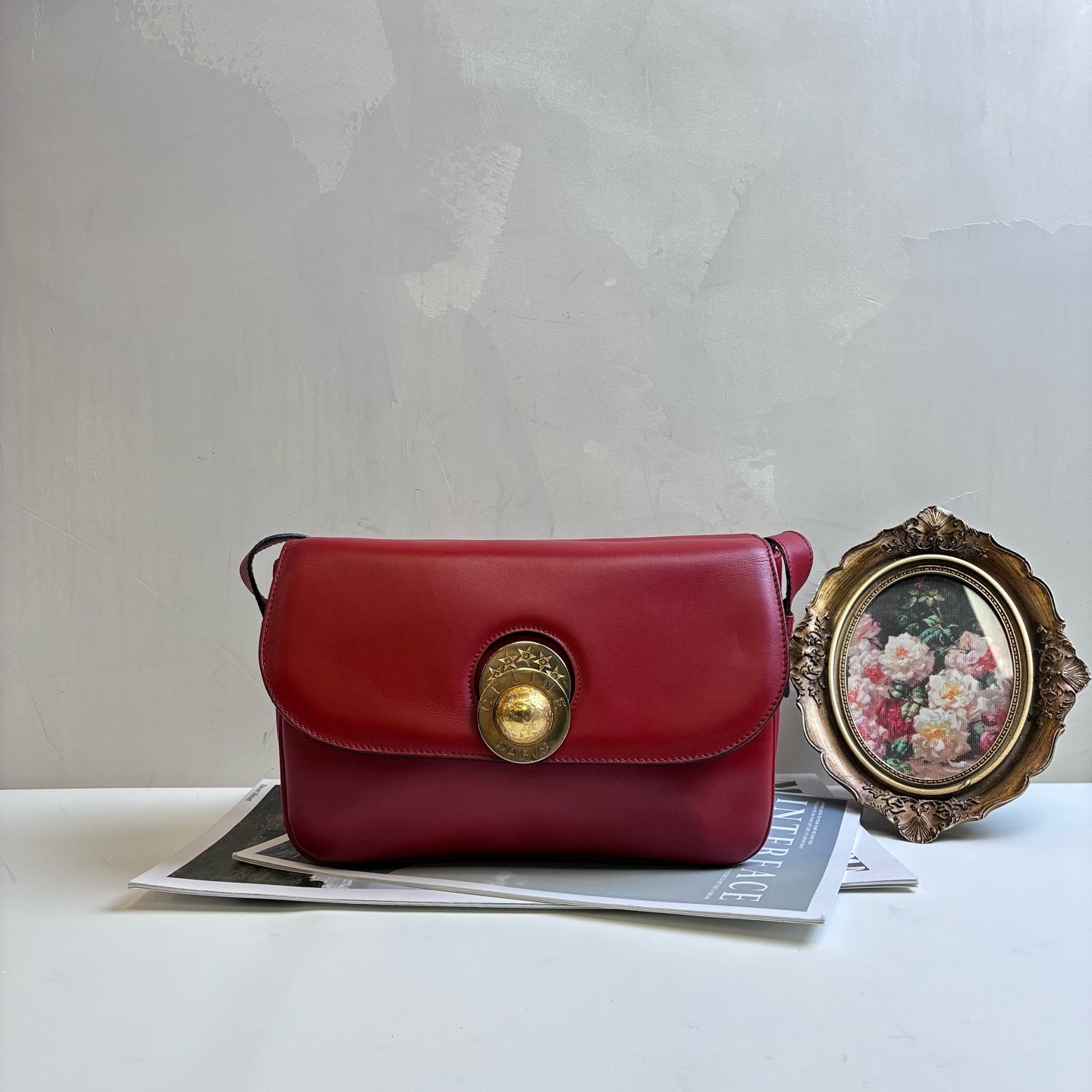 CELINE Vintage Crossbody Bag Classic Box Fashion Tofu Square Bag Shoulder Bag Second Hand 99% New