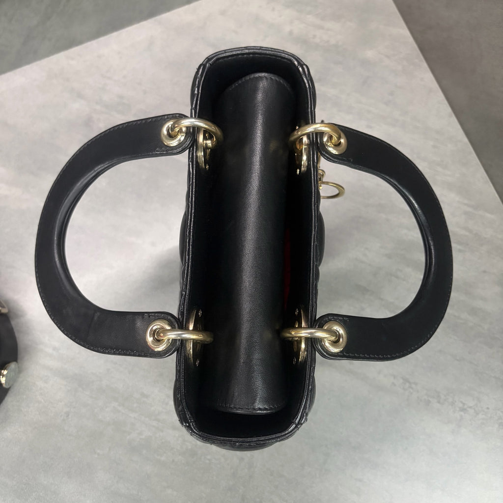Dior Four-compartment Black Gold Lady Dior Lambskin, 2017 serial code