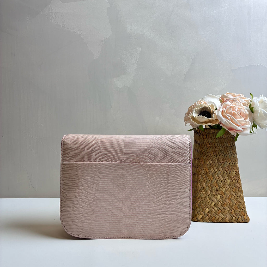 Celine Pink Lizard Skin Box Himalayan Bag Tofu Bag Original Price 80,000 Yuan Shoulder Bag 99% New Size: 2