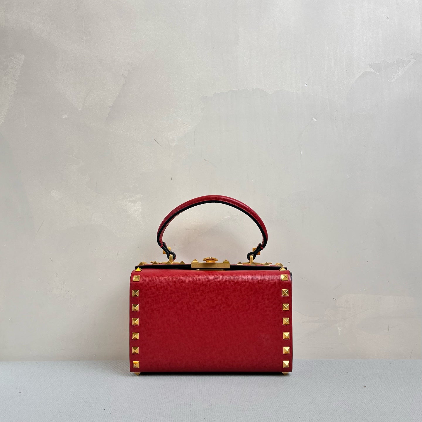 Valentino Red Box Rivet Bag with Adjustable Shoulder Strap Size 18.5*11.5