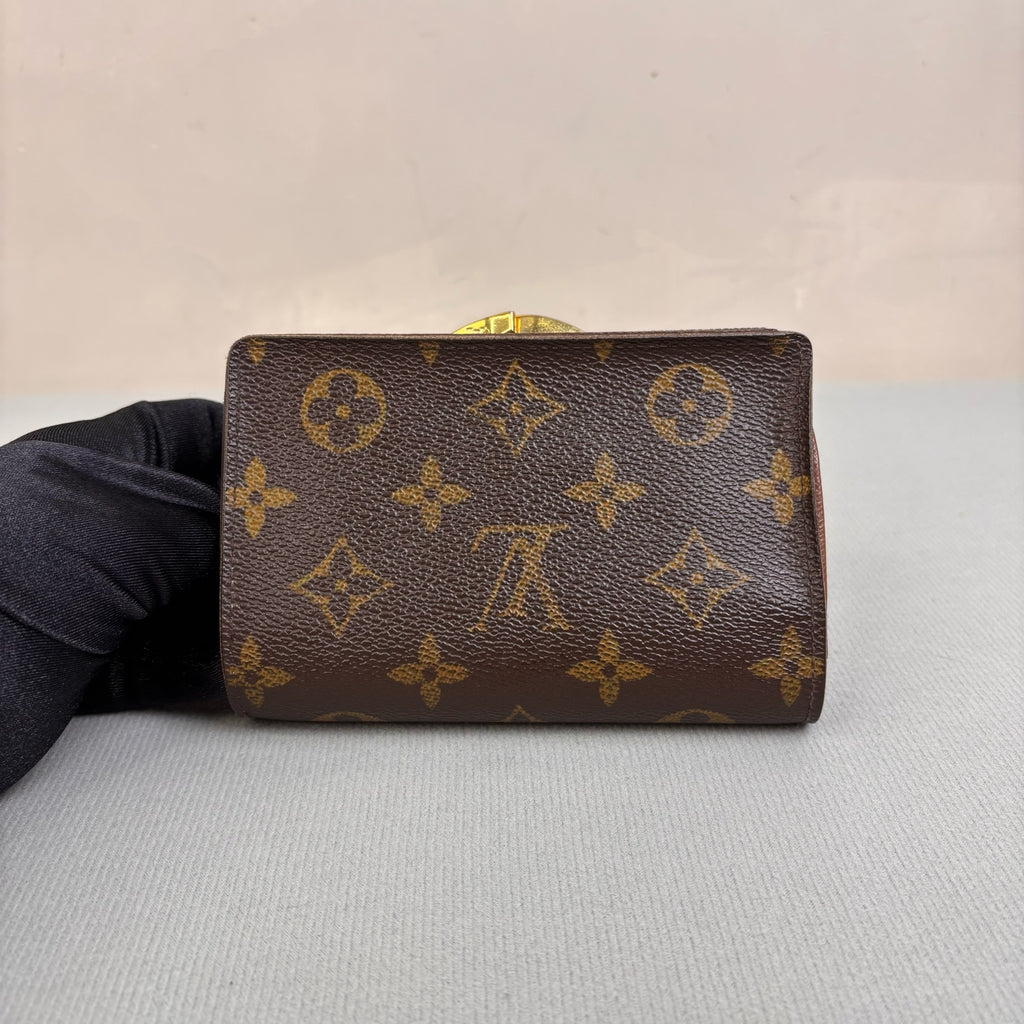Louis Vuitton Monogram Viennois Double Fold Wallet Coated Canvas and Leather