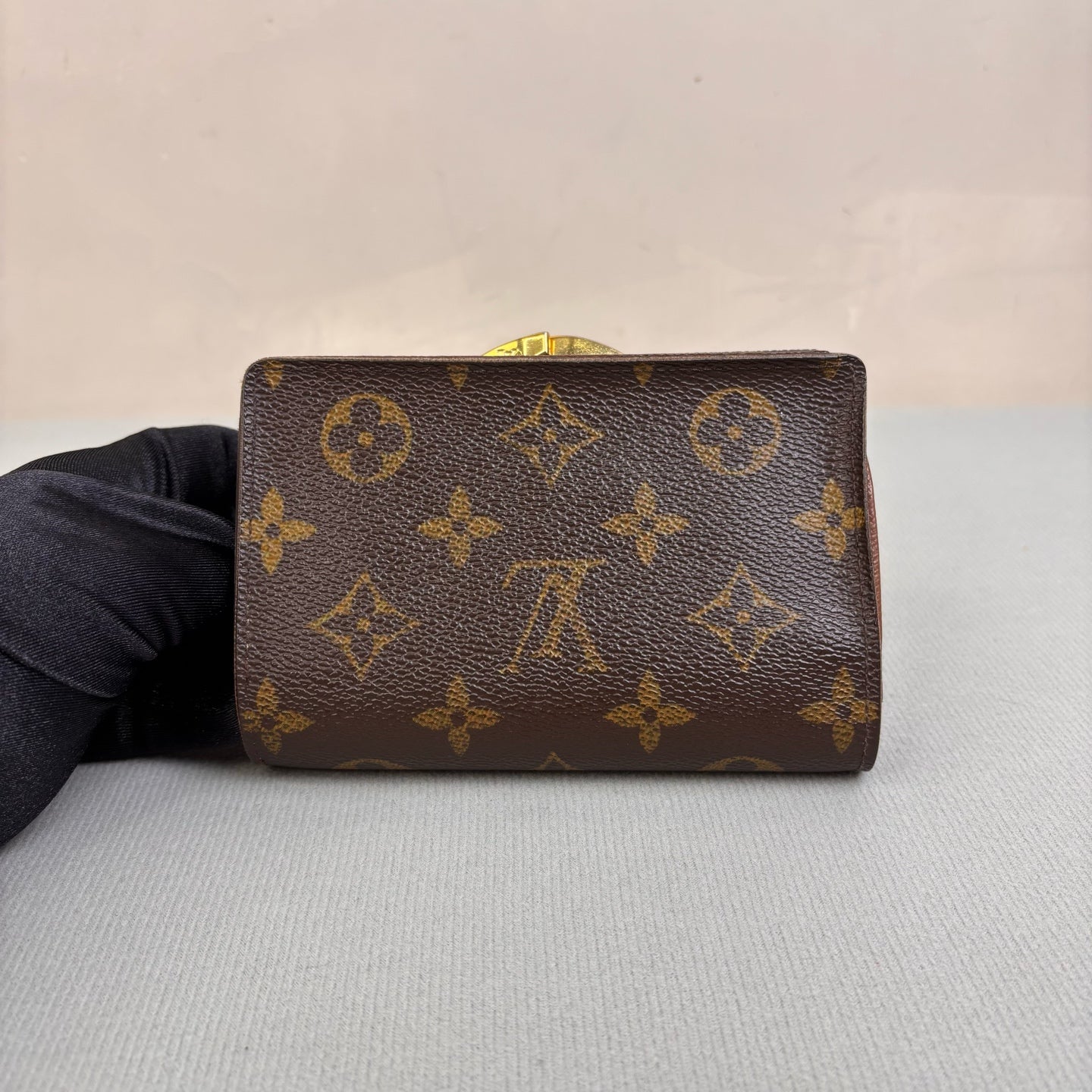 Louis Vuitton Monogram Viennois Double Fold Wallet Coated Canvas and Leather