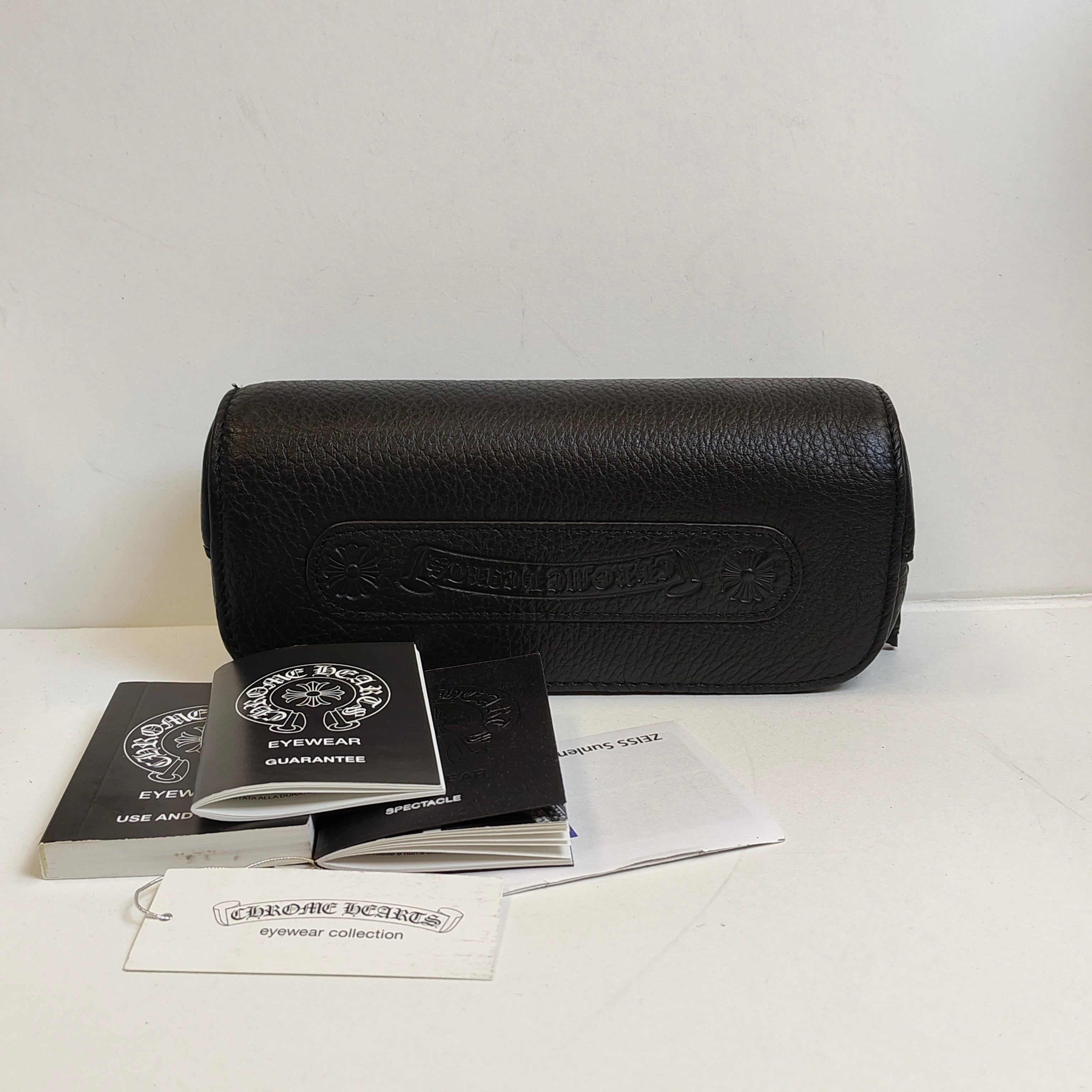 Chrome Hearts glasses glasses case Size 18*7 Cowhide material Black 99% new Eyes