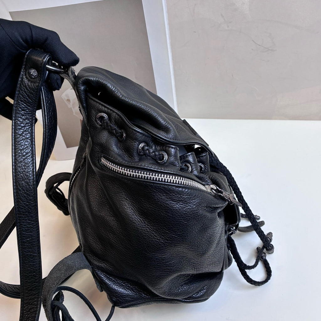 Chrome Hearts / 克罗心 Strapped Backpack Size 22*25*15 Cowhide Material Black 99% New Backpack