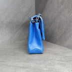 Chanel Medium Blue Gold Lambskin Chain Bag 21 Opening with Card