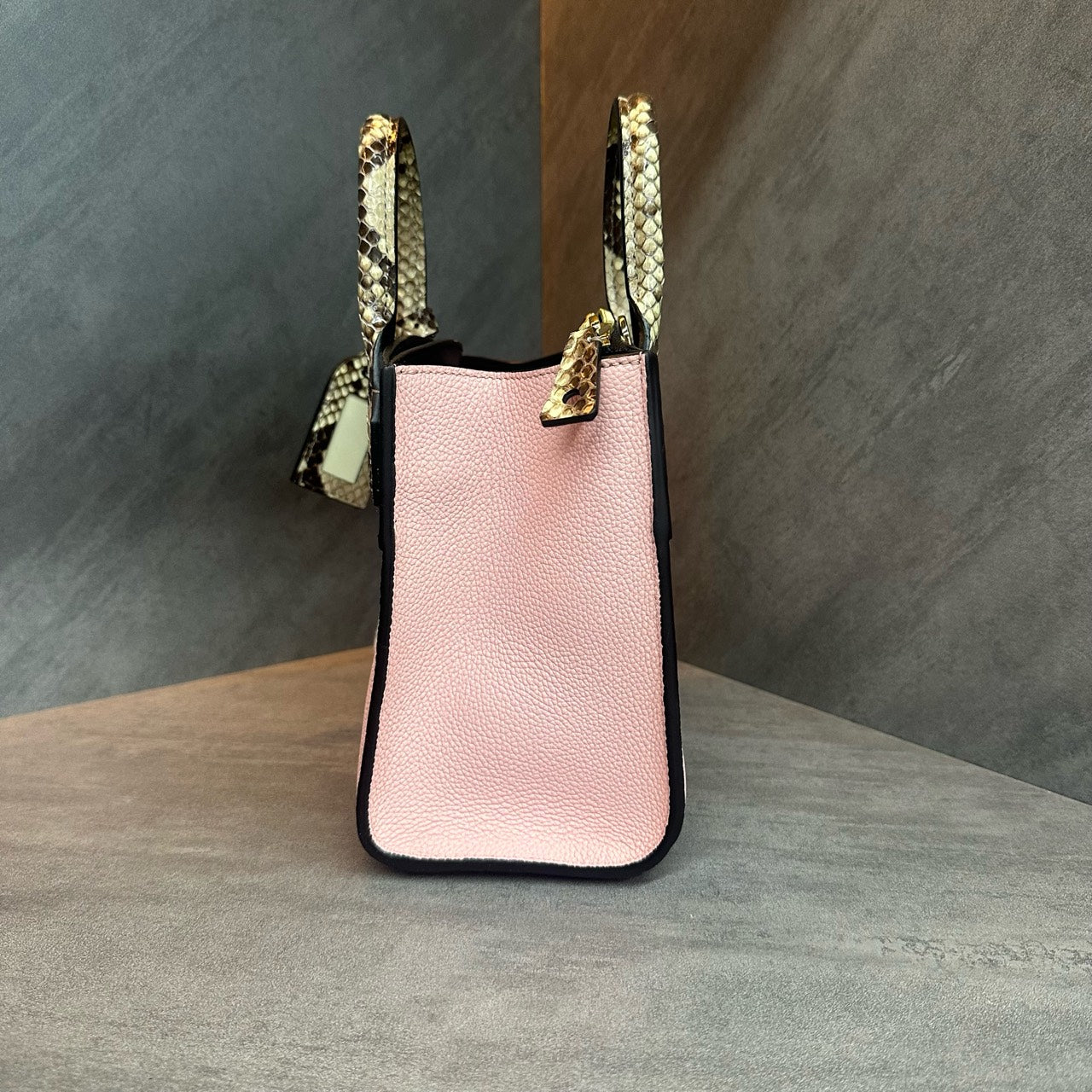 LV Louis Vuitton Pink Calfskin with Snake Skin City Steamer Small Size, Accessories: Shoulder Strap, Key and Lock, In Stock at Great Price