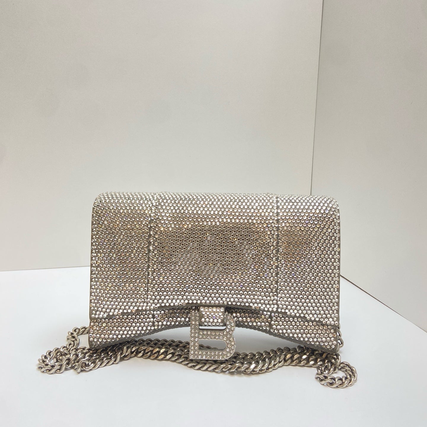 Balenciaga Hourglass Gem-Studded Shoulder Crossbody Bag   Accessories: Dust Bag   Retail Price: ¥30,000+