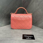 Chanel 19 Bag Red with Gold Hardware Cowhide Messenger Bag 28cm, Structured Shape, Clean Interior