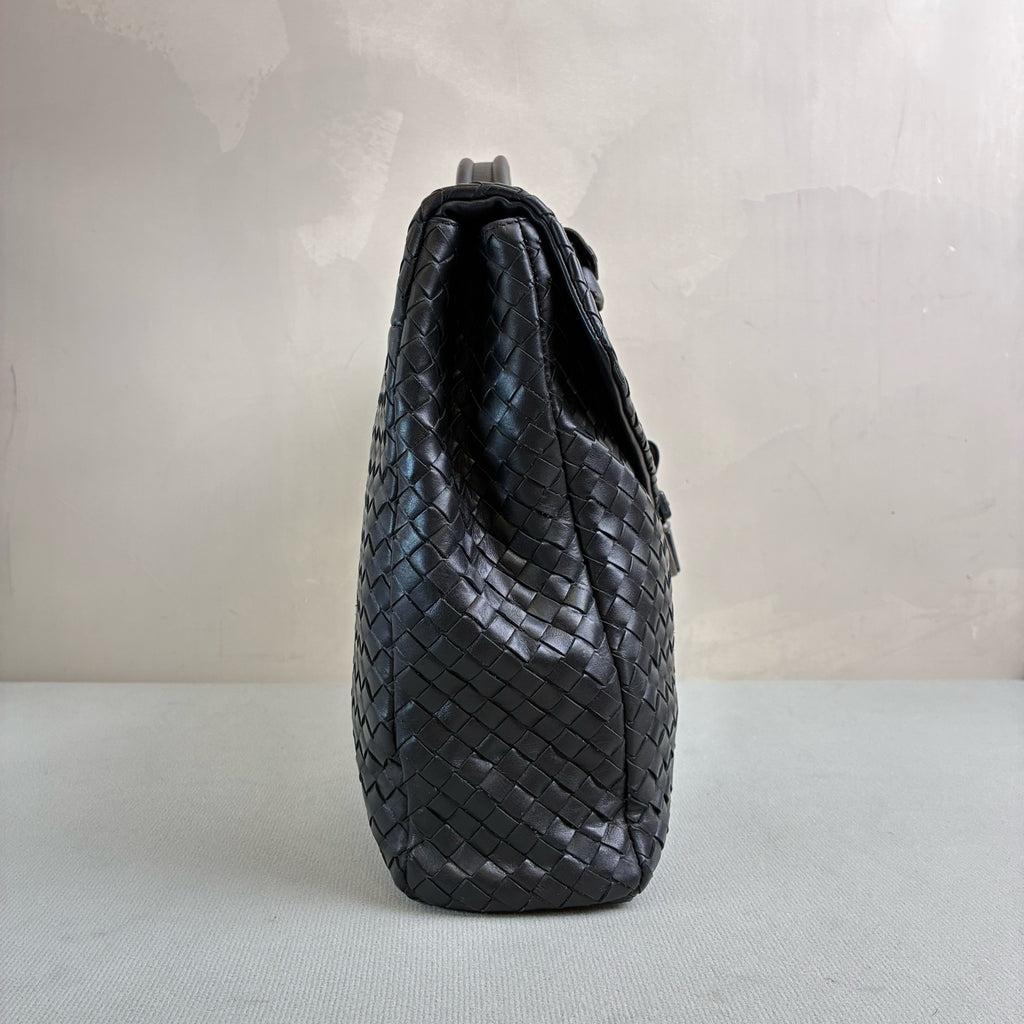 BV/Bottega Veneta 99% new woven black briefcase size 39*27