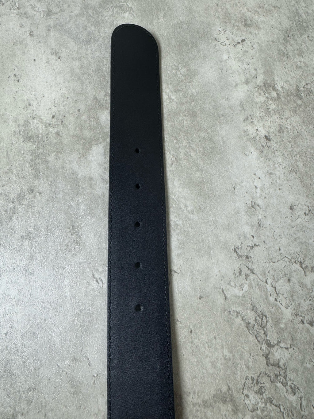 GUCCI belt, unisex, black monogram embossed, no extra holes, size 85, 34mm width, in stock at a favorable price