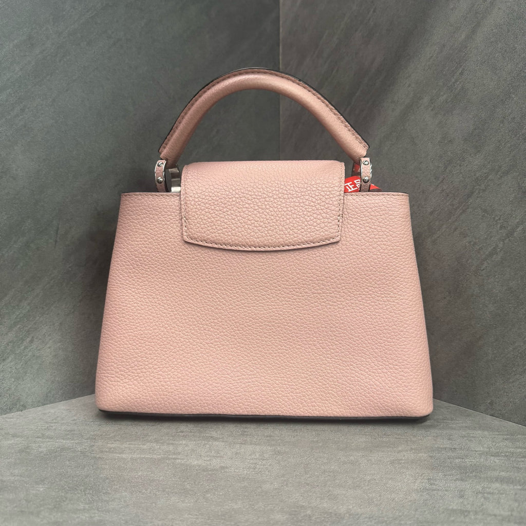LV Louis Vuitton Capucines BB Pink with Silver Hardware, New Adjustable Strap, 17 Serial Code, Original Condition