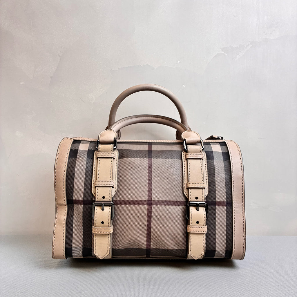 Burberry Boston Pillow Bag Ivory Check 99% New Can Be Worn Shoulder or Crossbody Size 31*20