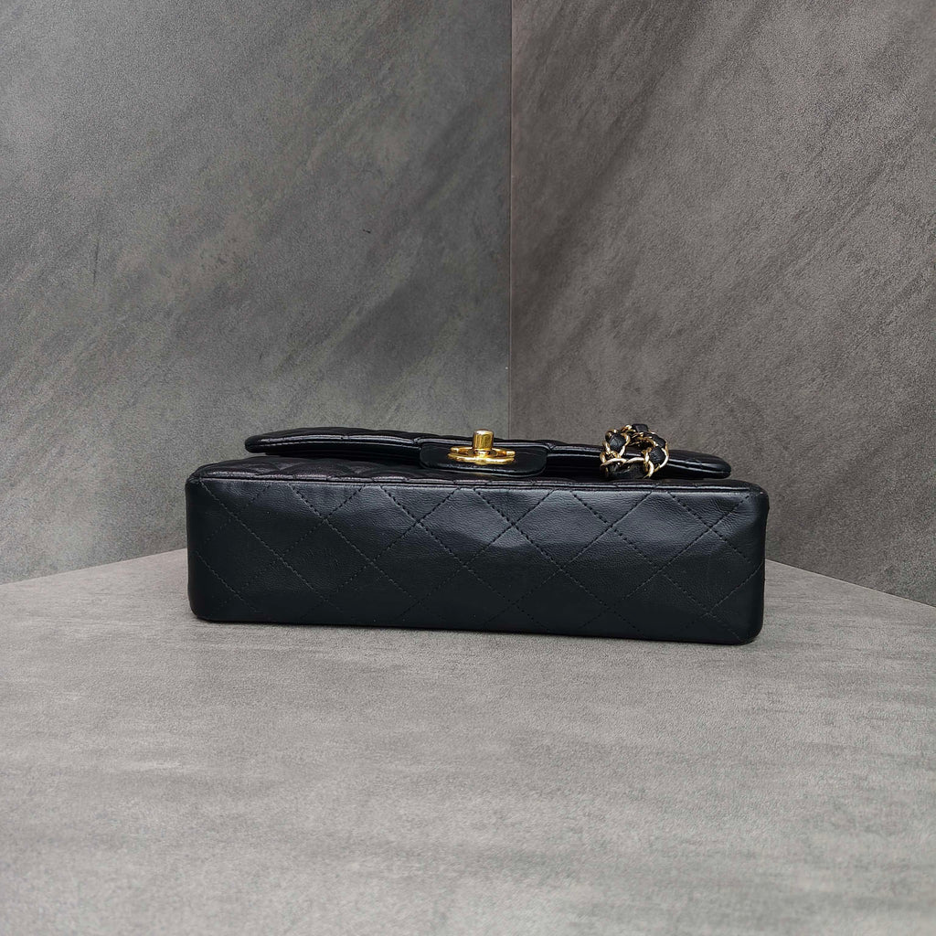 Chanel CF Small Lambskin Black and Gold 16 Series Bag with Structured Shape
