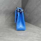 Chanel Medium Blue Gold Lambskin Chain Bag 21 Opening with Card
