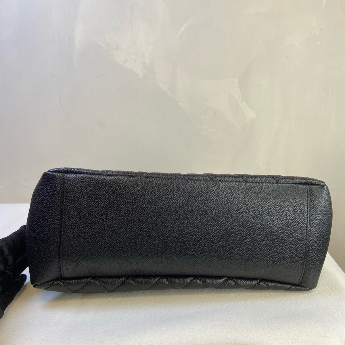 Chanel Black Silver Litchi Leather GST Chain Shoulder Bag Size 32.5*24  13-opening
