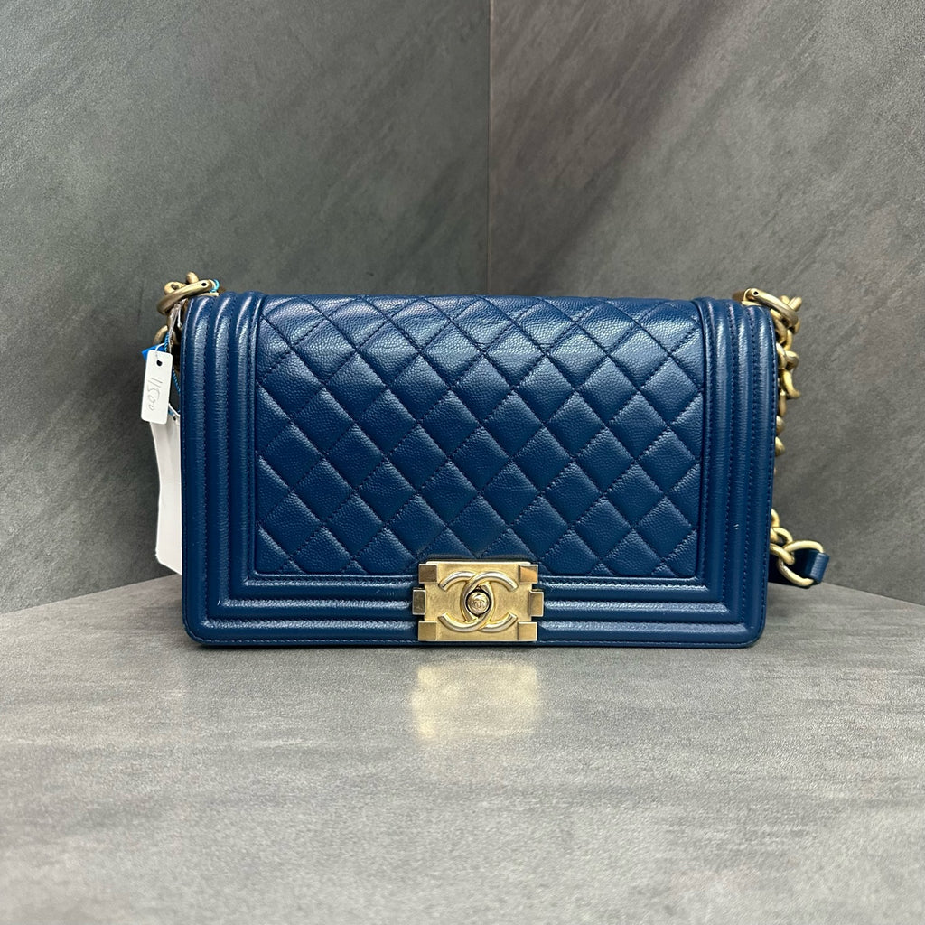 Chanel leboy blue lizard skin 23 series no card three-dimensional clean interior in stock
