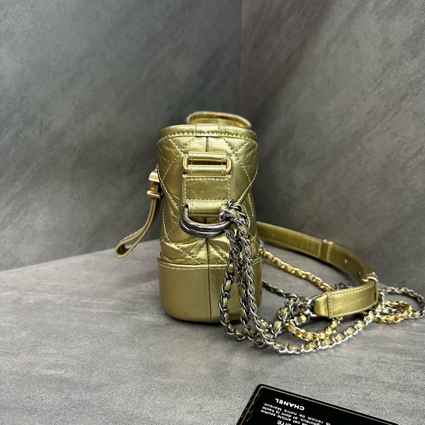 Chanel / 香奈儿 Wanderer Small Flap Bag Gold Small Flap Bag 24k Open with Card