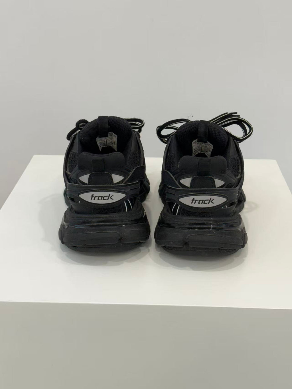 Size 36 Balenciaga Track Black Samurai Low-Top Distressed Dad Sneakers, Women's Style, Black / 99% New / No Original Box