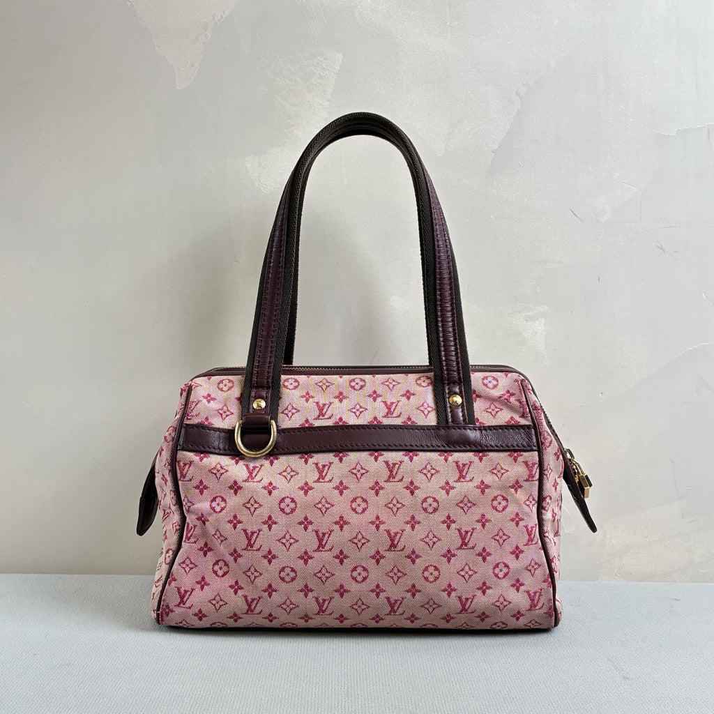 LV/Louis Vuitton 96% New Pink Denim Monogram Boston Handbag Size 27.5*18
