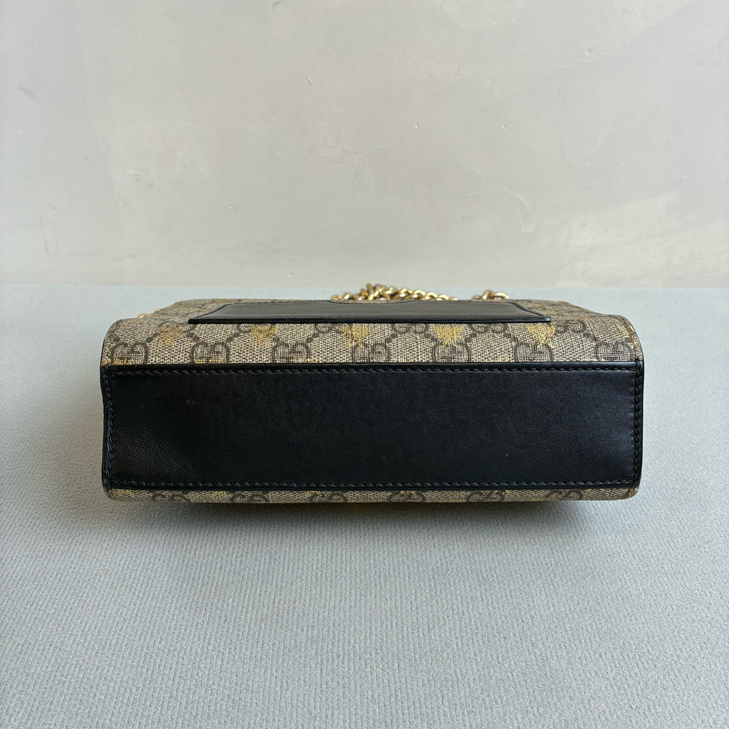Gucci Limited Edition Bee Gold Foil Padlock Small Sun Moon Box Shoulder Crossbody Bag Size 20*12*8