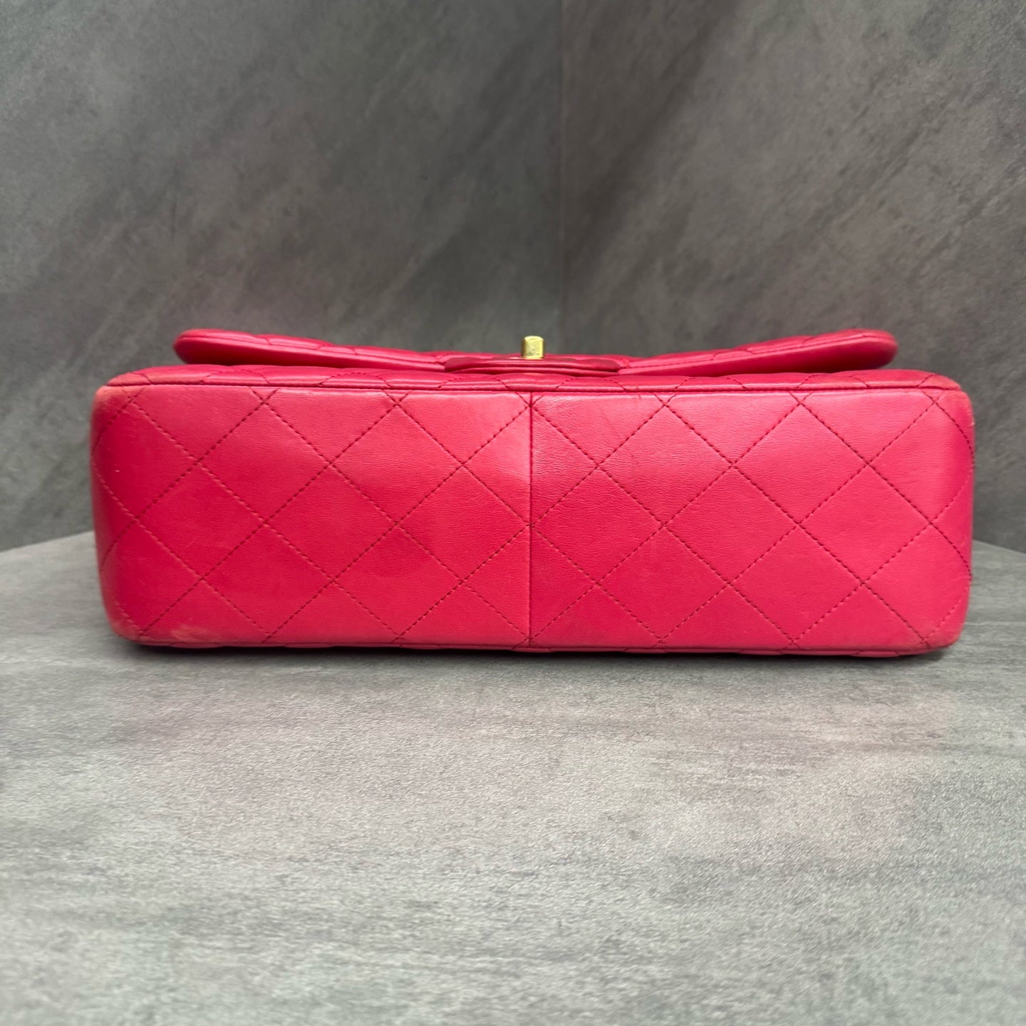 Chanel pink gold-tone lambskin jumbo, 21 series, in stock at a great price