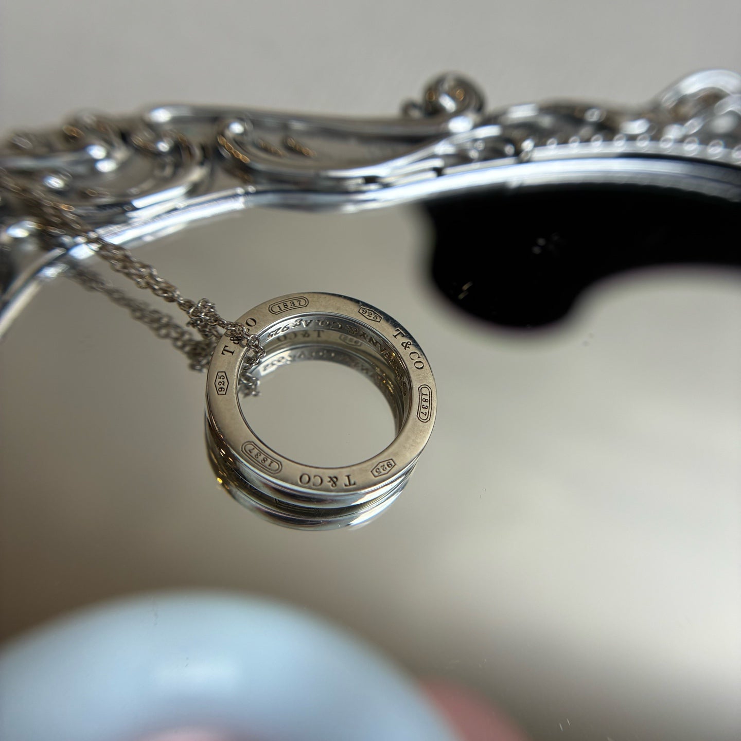 Tiffany Single Ring Necklace Model 1837 925 Silver Necklace