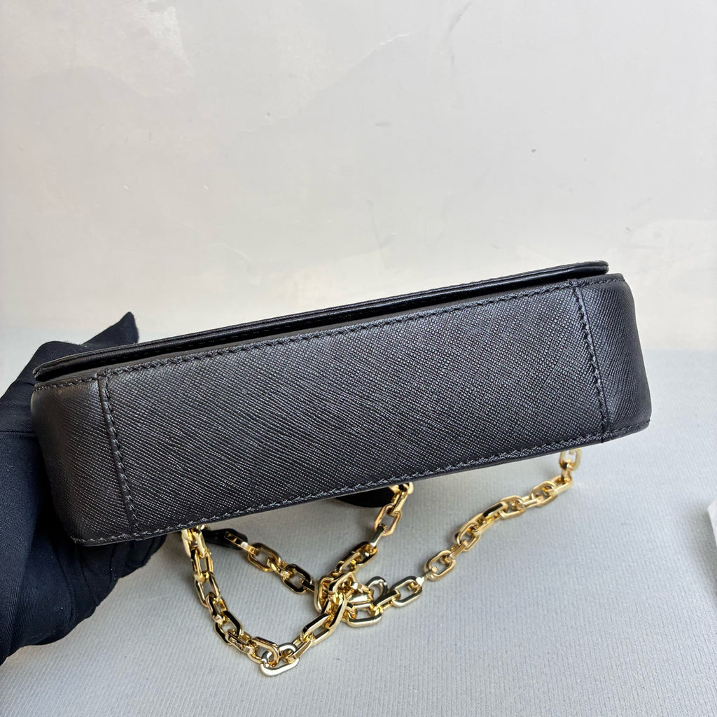 TORY BURCH Chain Bag Black Leather Material