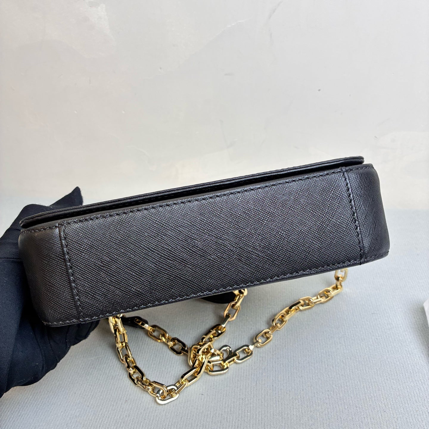 TORY BURCH Chain Bag Black Leather Material