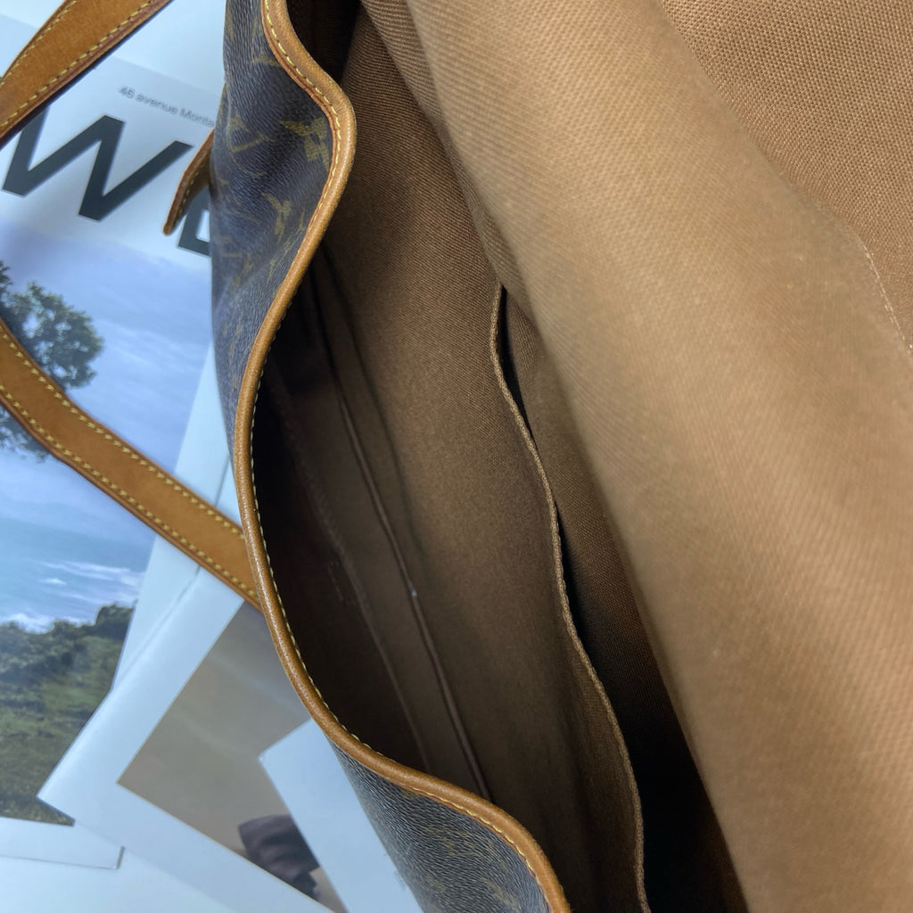 LV/Louis Vuitton Classic Monogram Vintage Small Gemini Shoulder Bag 98% New Size: 28*18*12 Monogram Coated Canvas